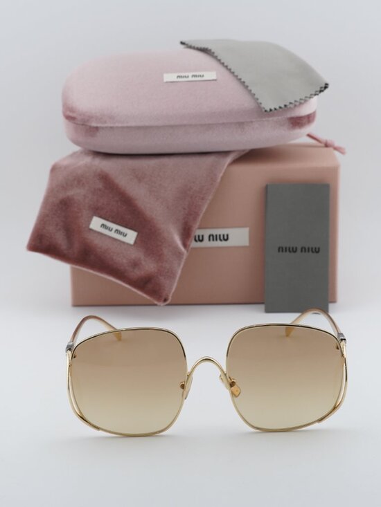 Miu Miu MUA57S 5AK20S Square Sunglasses – Gold\\ Brown main image 9